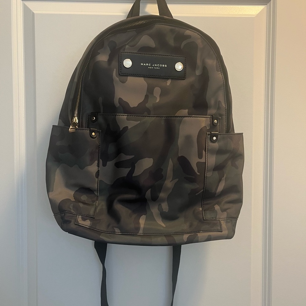 Marc Jacobs Green/Black/Brown Camouflage Backpack